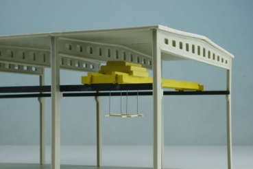 Depot with concrete beams