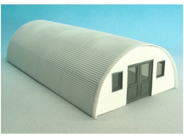 Building with corrugated roof