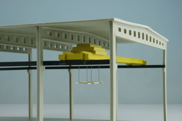 Depot with concrete beams