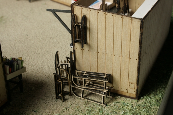 Stand with wooden toys