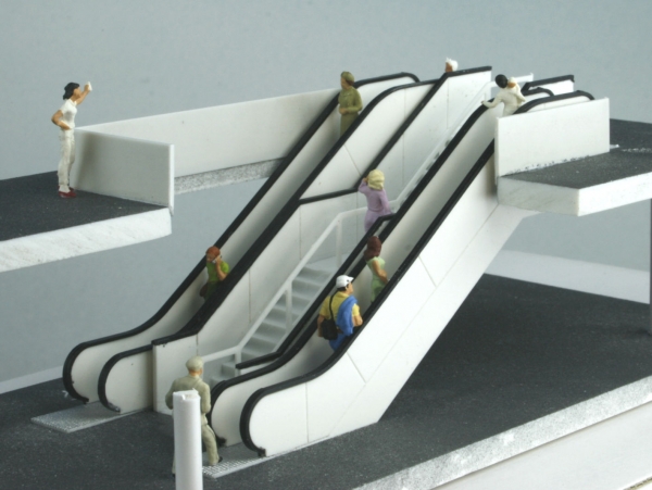 Stairs, 1-storie, 2 stairways and 2 escalators