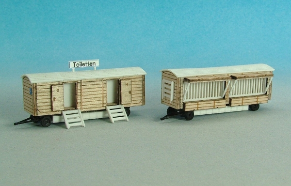 Wagon Set 1: Toilet . Caged . Freight .Tool wagon,track Z